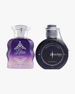 maryaj lilas eau de parfum citrus floral perfume for women & maryaj direction east eau de parfum citrus spicy perfume for men