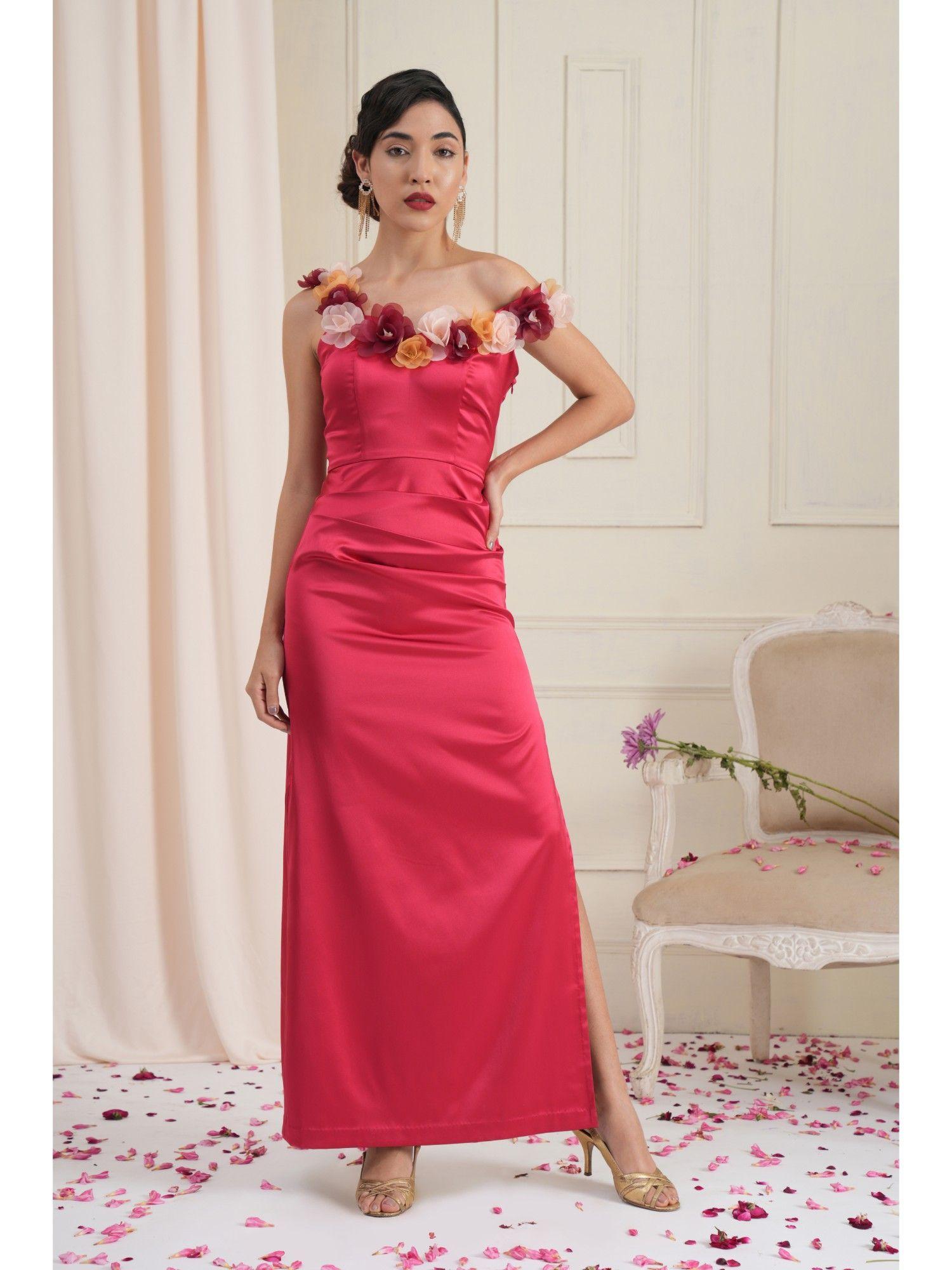 marylin crimson embellished gown