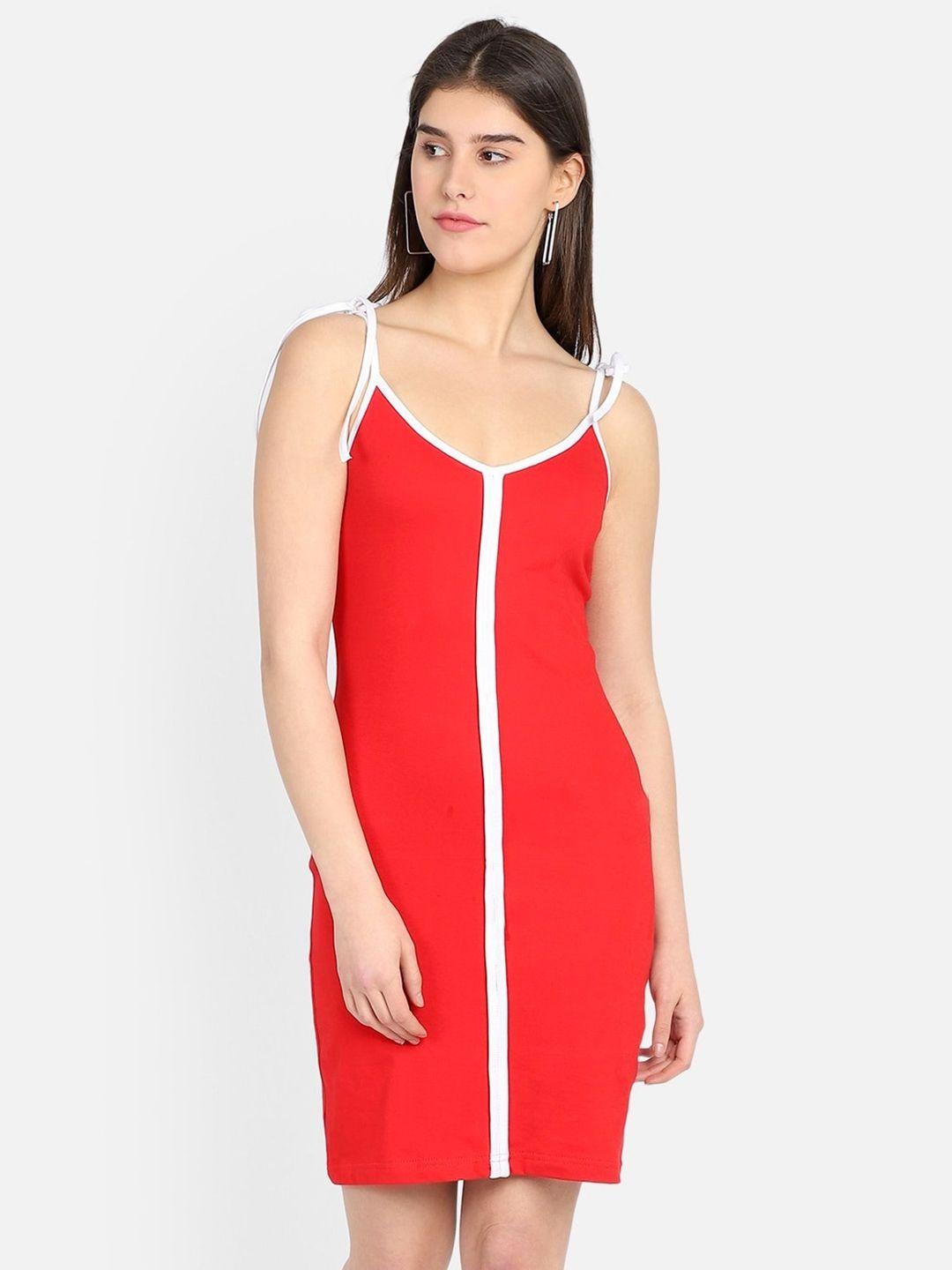 marzeni red sheath dress