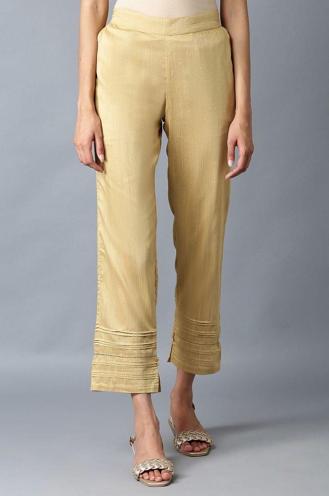 marzipan beige yarn-dyed solid trousers
