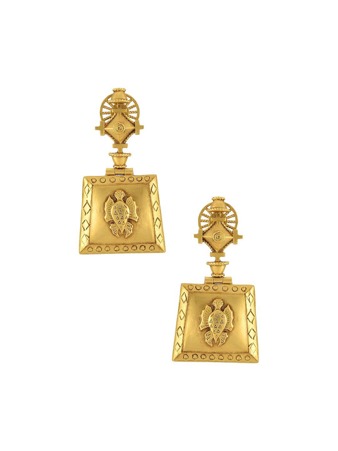 masaba gold-plated contemporary drop earrings