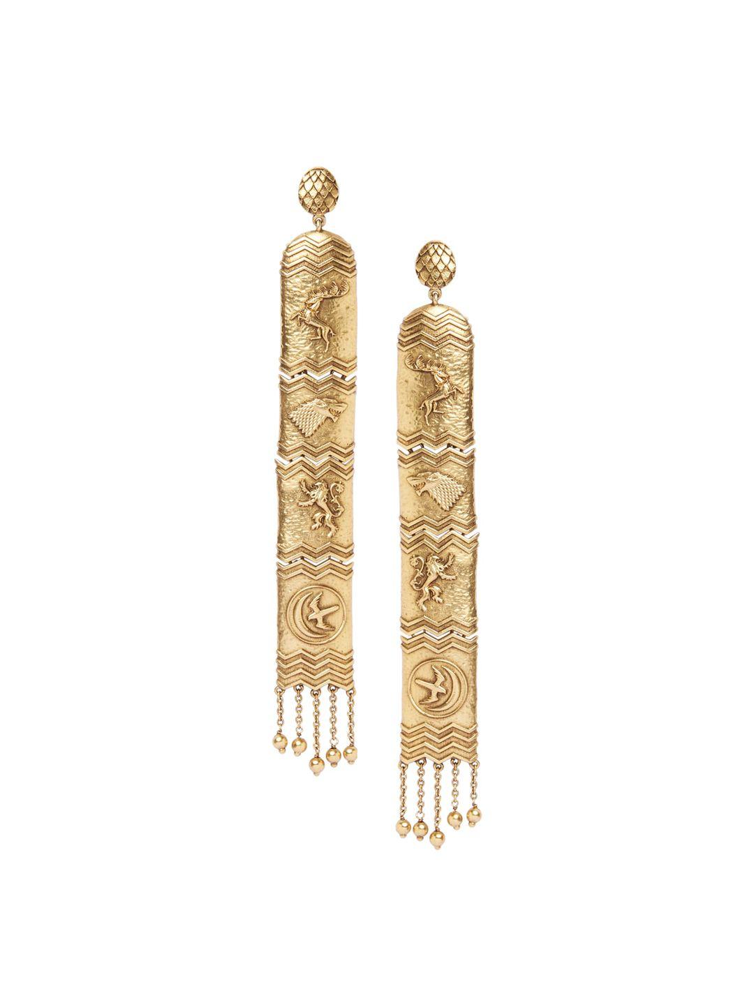 masaba gold-plated geometric drop earrings