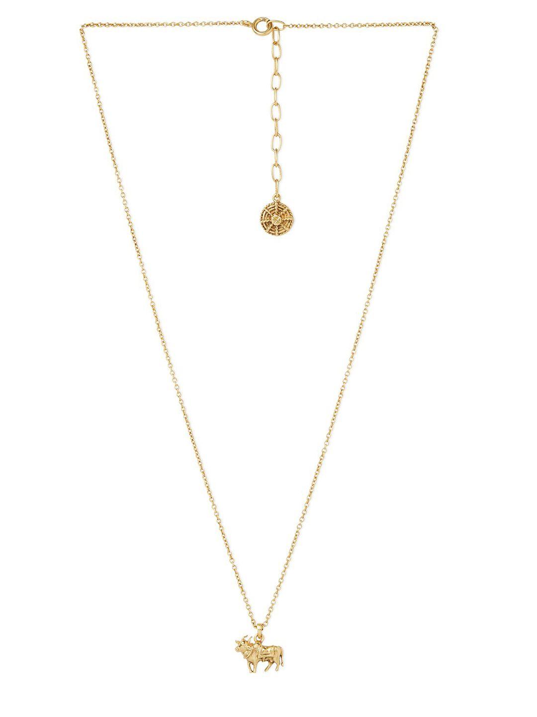 masaba gold-plated holy cow pendant with chain