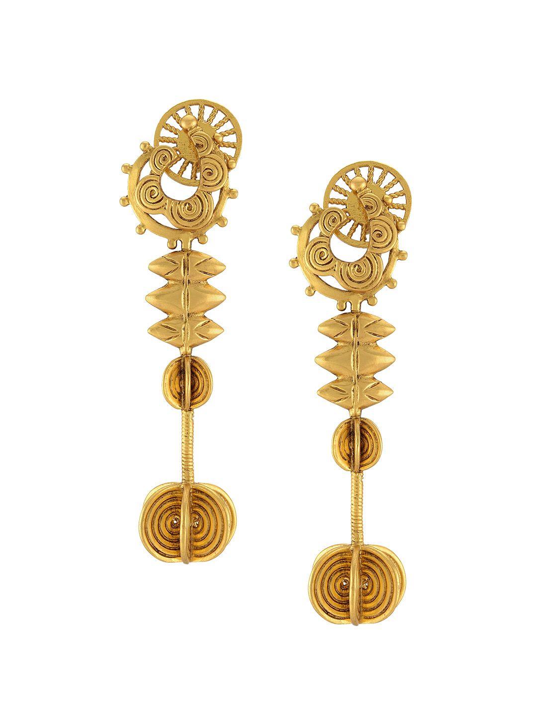 masaba gold-toned contemporary drop earrings