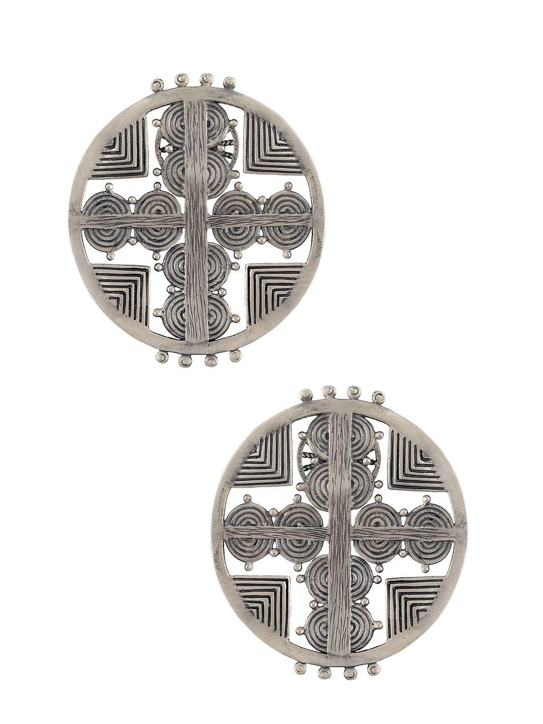 masaba gunmetal-toned contemporary studs earrings