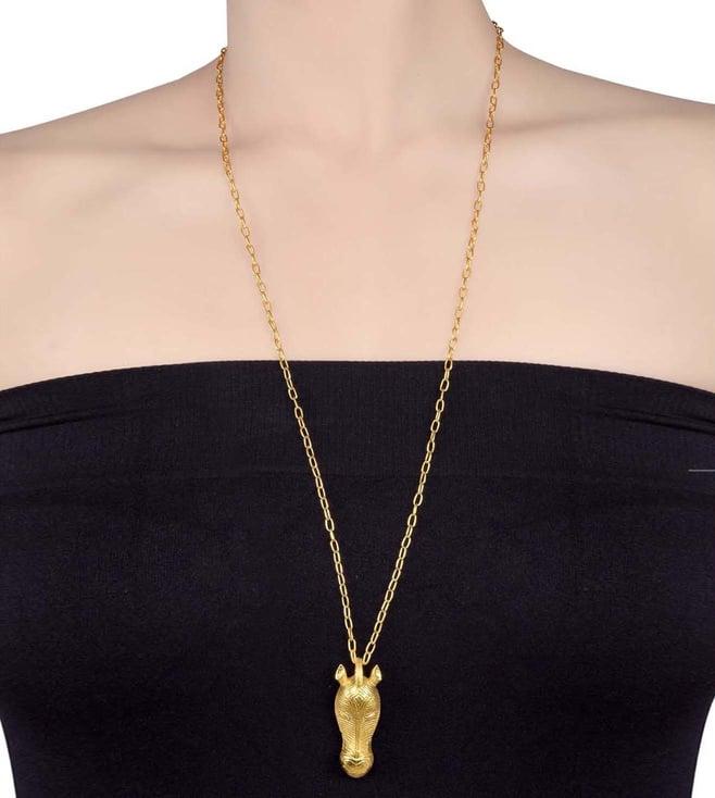 masaba horse gold plated casual necklace