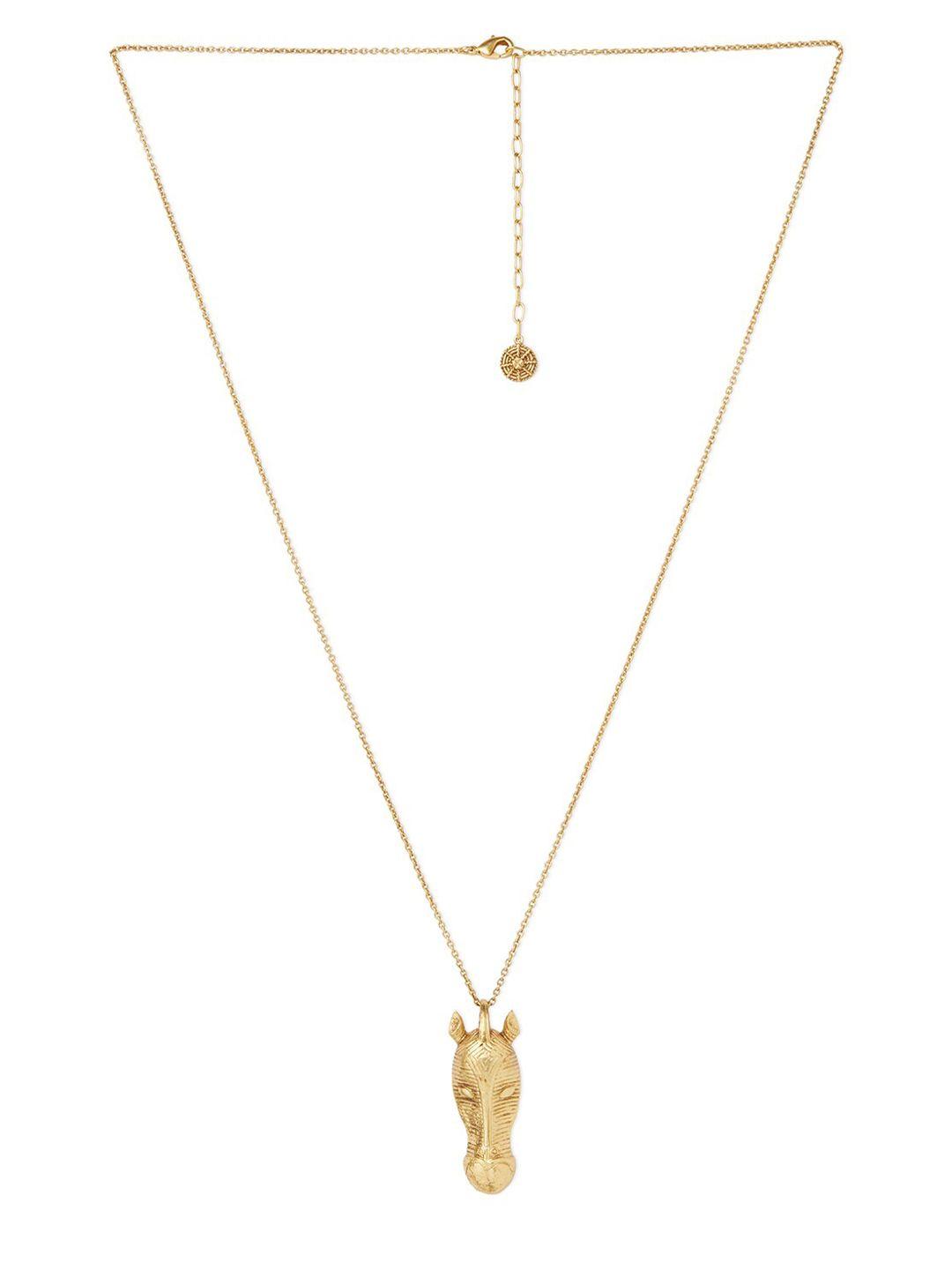 masaba women gold-plated horse mask pendant with chain