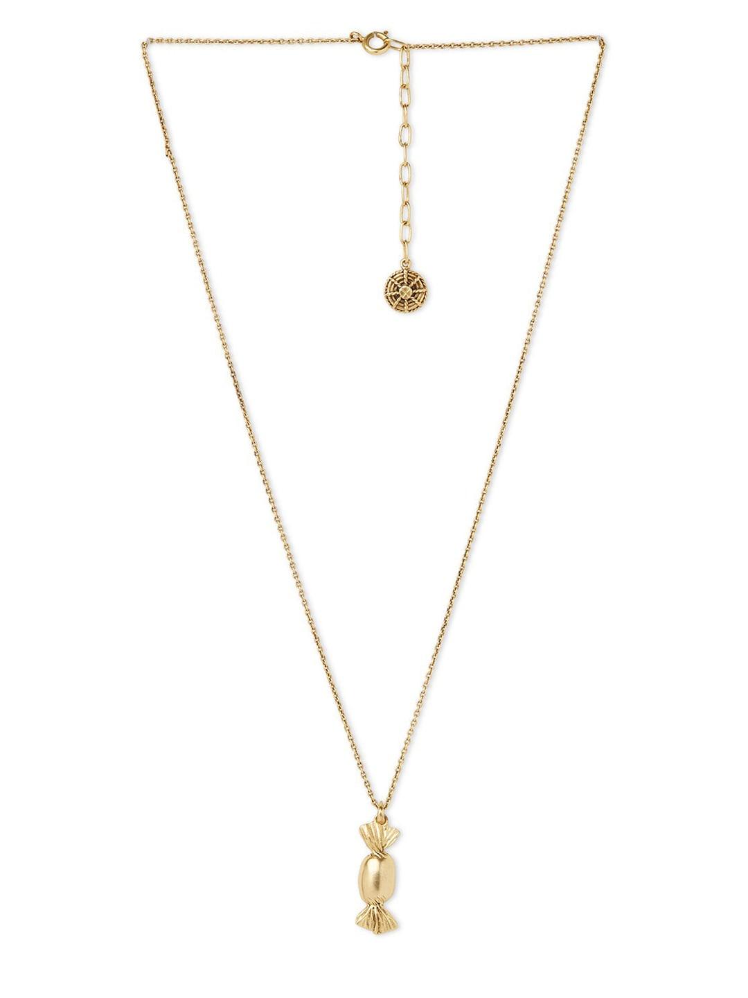 masaba women gold-toned toffee pendant with chain