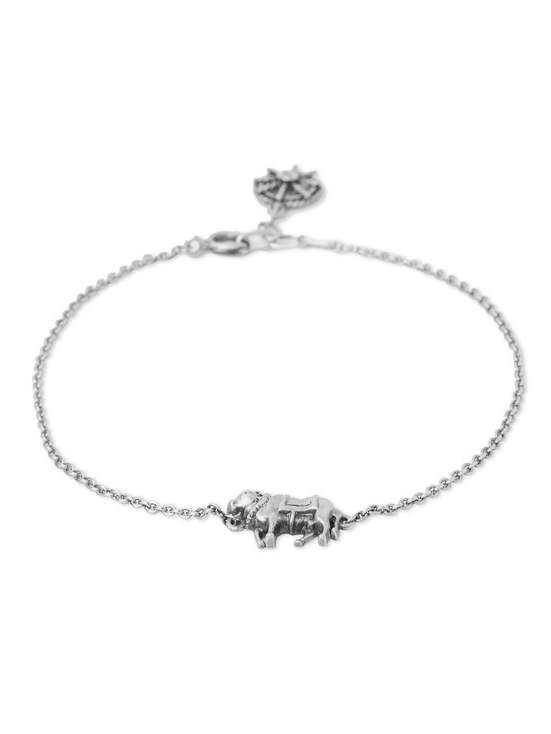 masaba women silver-toned silver-plated charm bracelet