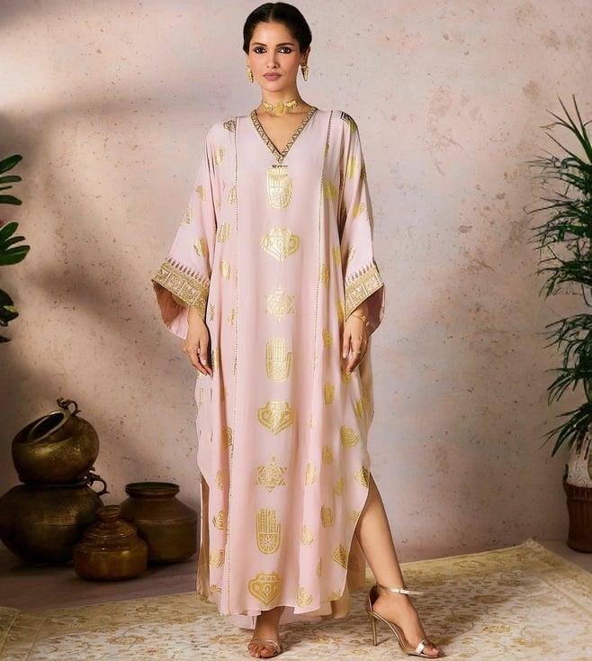 masaba baby pink trinkets kaftan