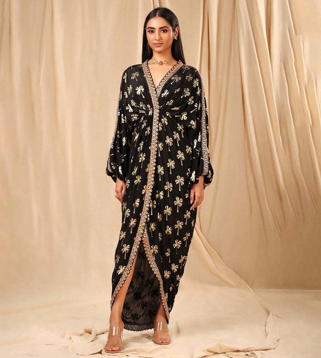 masaba black coco kaftan