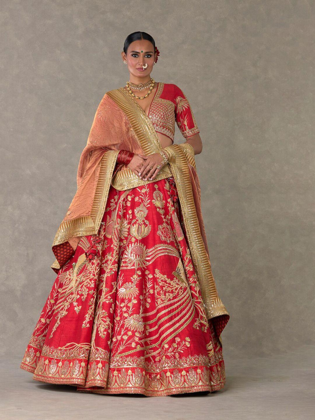 masaba embroidered thread work ready to wear lehenga & blouse with dupatta