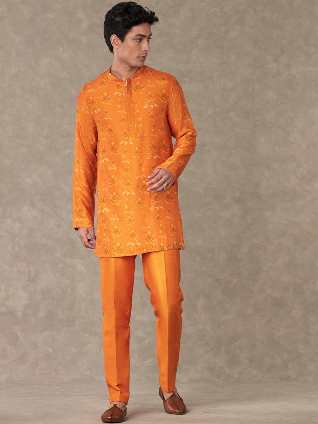 masaba floral printed mandarin collar kurta with trousers