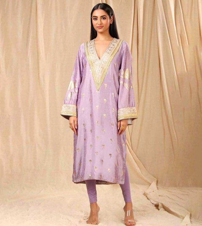 masaba lilac wine garden kurta