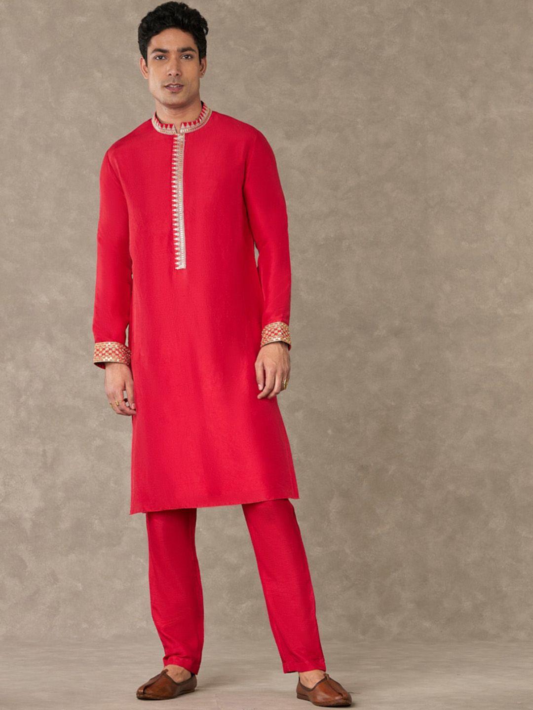 masaba mandarin collar sequinned kurta with trousers