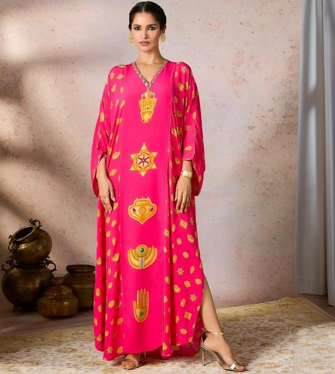 masaba pink trinkets kaftan