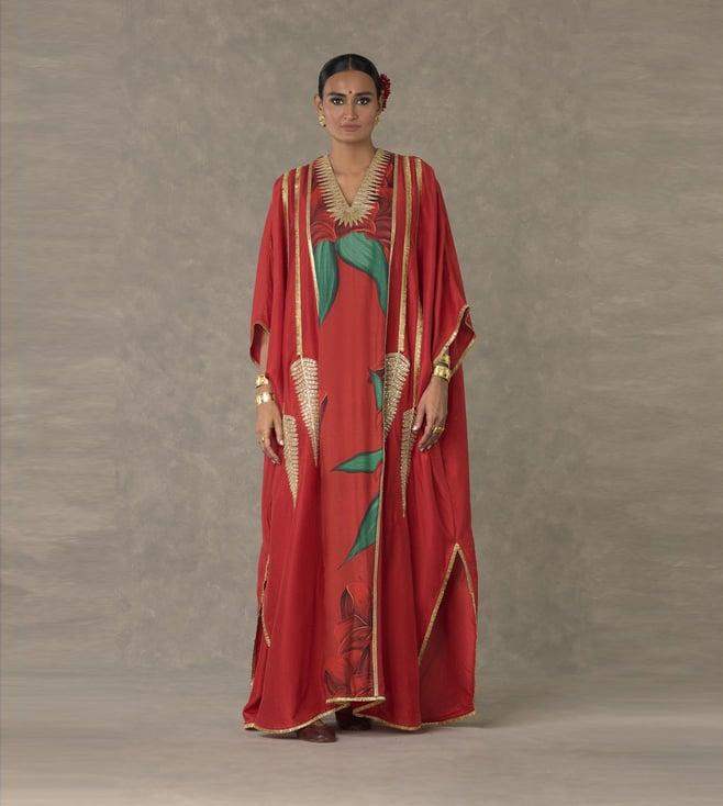 masaba red candy swirl kaftan