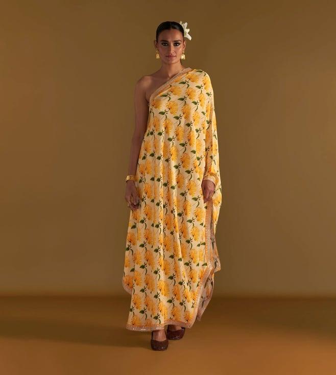 masaba vanilla mist one shoulder kaftan