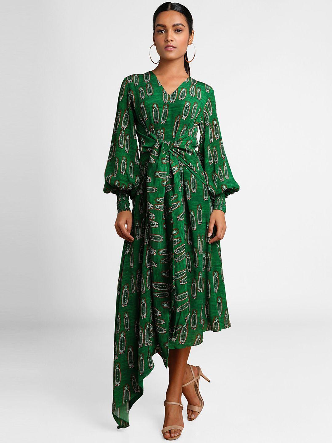masaba women green printed maxi dress