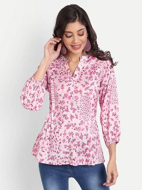 masakali.co baby pink floral print top