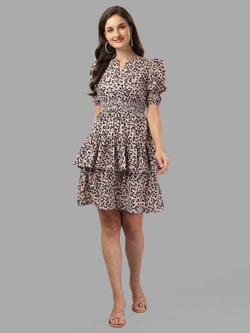 masakali.co multicolor animal print fit & flare dress