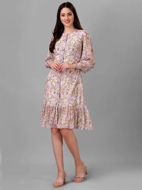 masakali.co multicolor floral print shirt dress