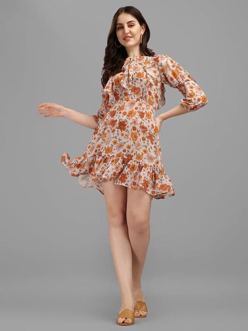 masakali.co multicolor floral print skater dress