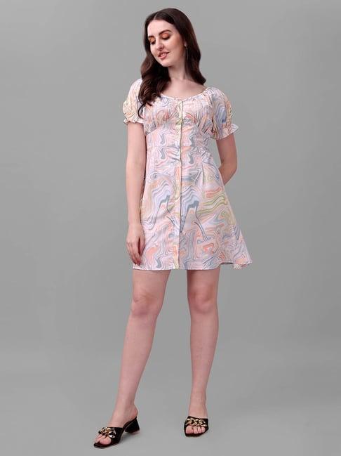 masakali.co multicolor printed a line dress