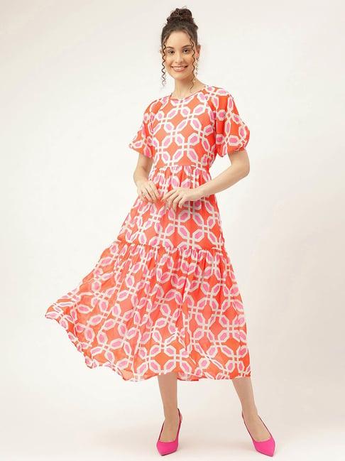 masakali.co multicolor printed fit & flare dress