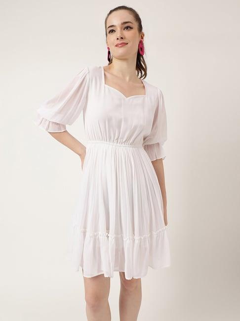 masakali.co off white fit & flare dress