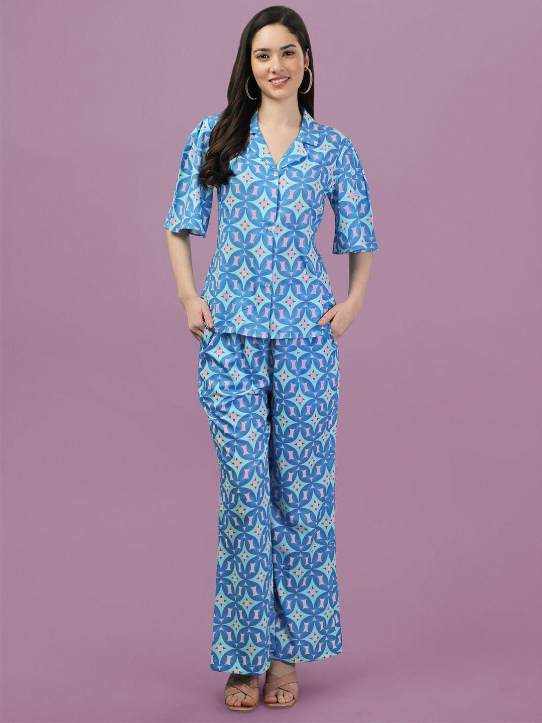 masakali.co women printed top with trousers co-ords