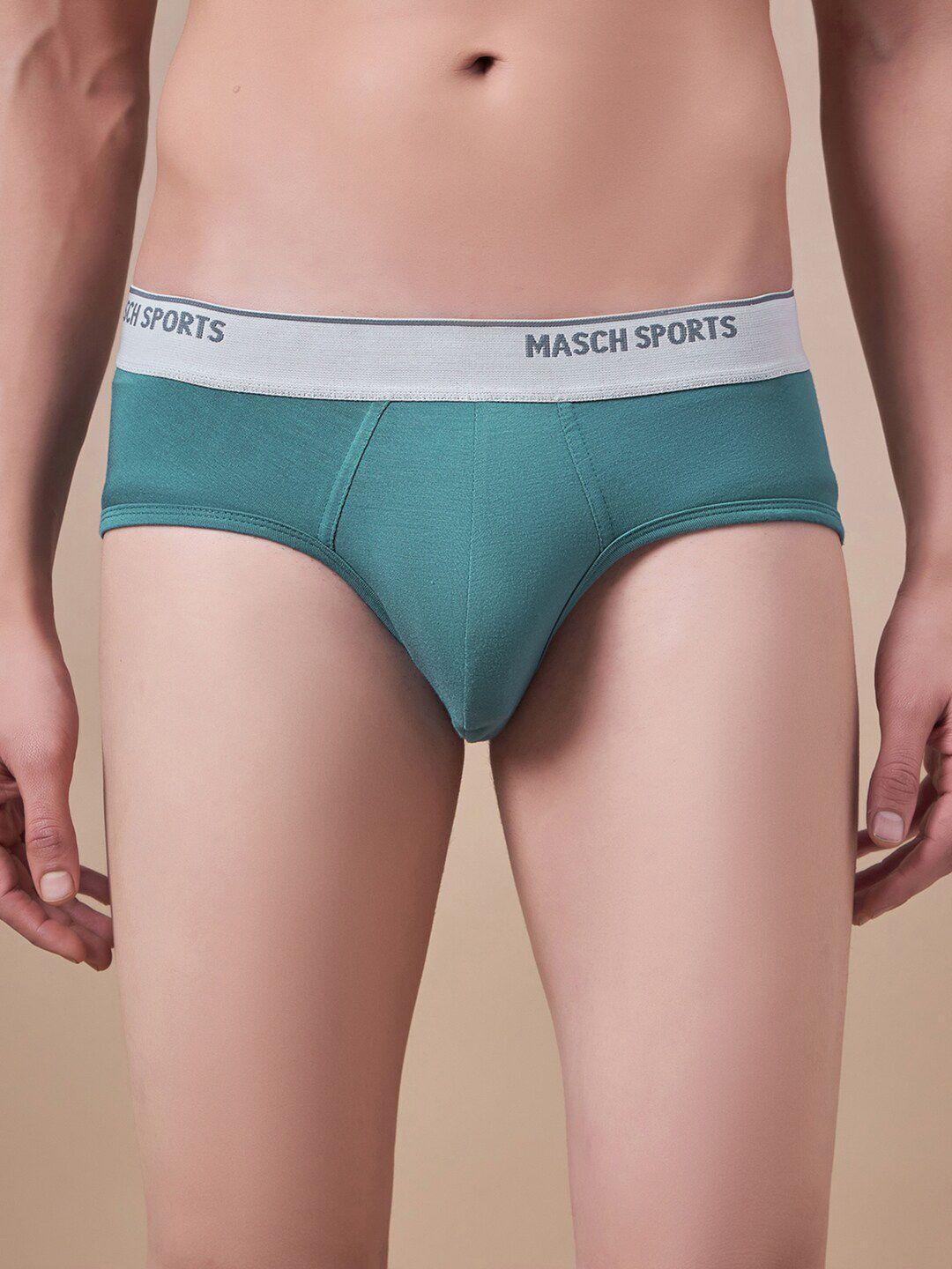 masch sports mid-rise anti microbial basic briefs brf-1-sol-et-grn