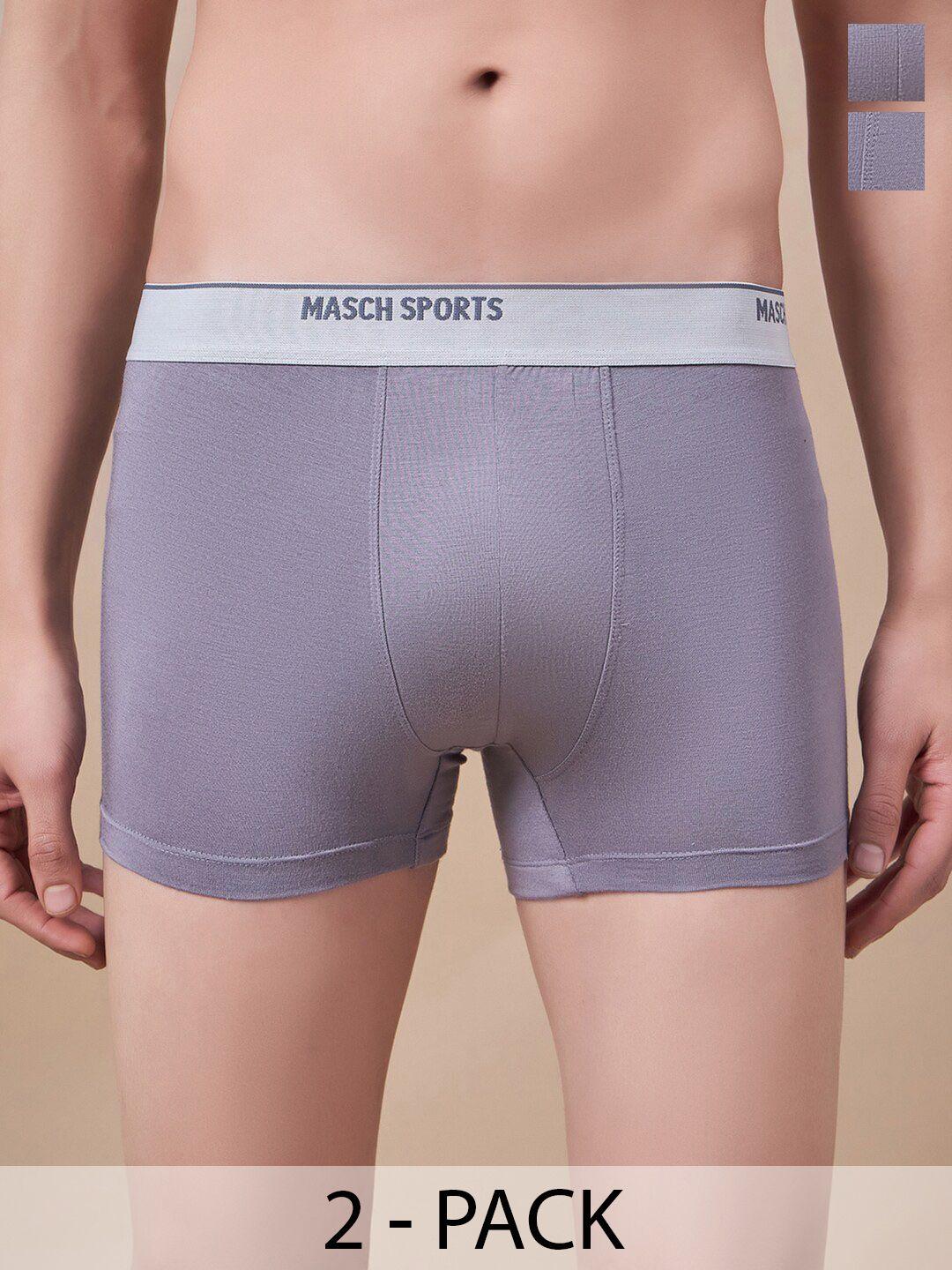 masch sports pack of 2 antimicrobial trunks trk-2-sol-et-gry-gry