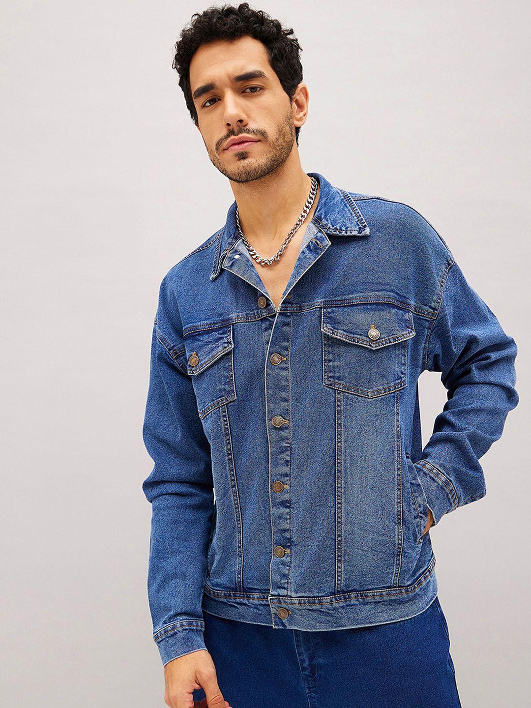 mascln sassafras blue washed pure cotton denim jacket