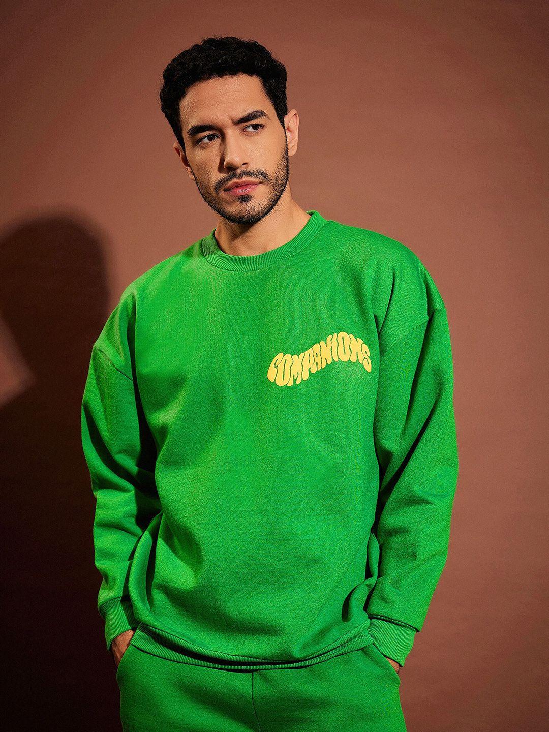 mascln sassafras green companions printed oversized pullover