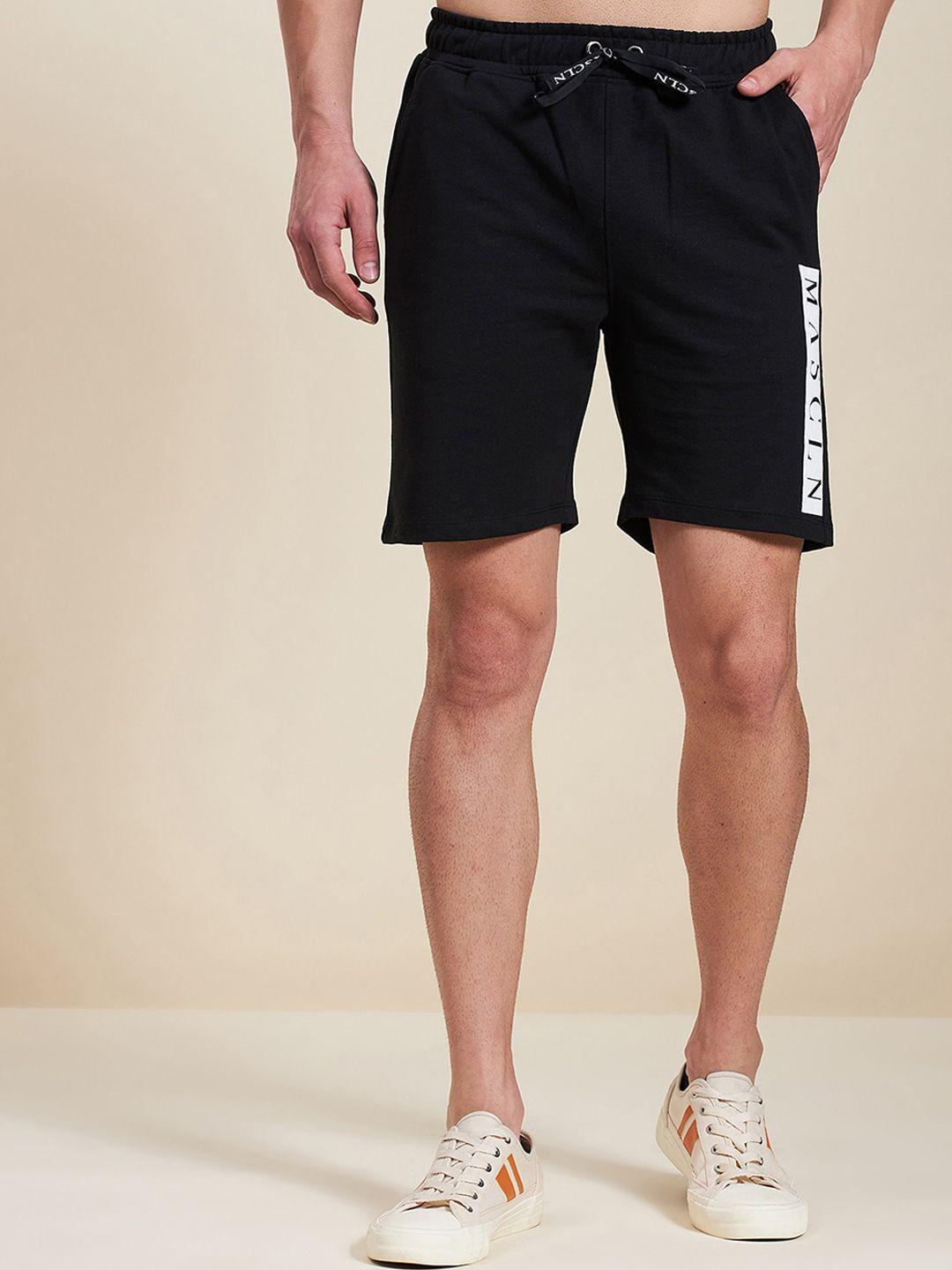 mascln sassafras men black regular fit bermuda shorts