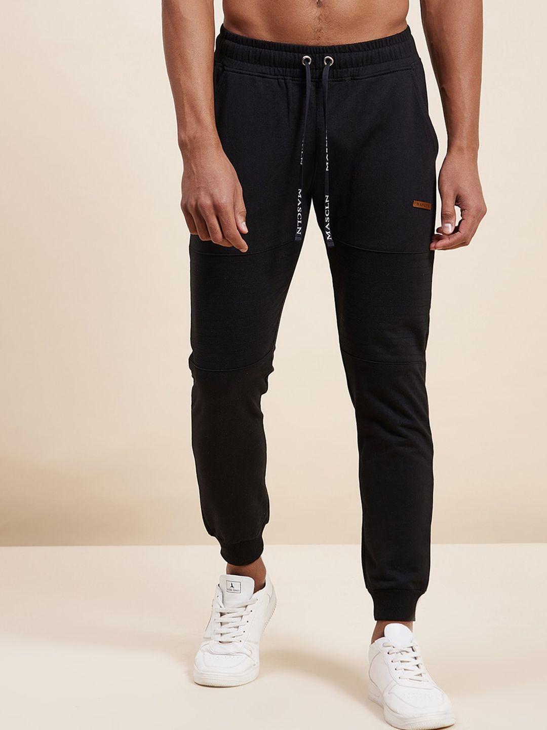 mascln sassafras men black solid relaxed-fit joggers