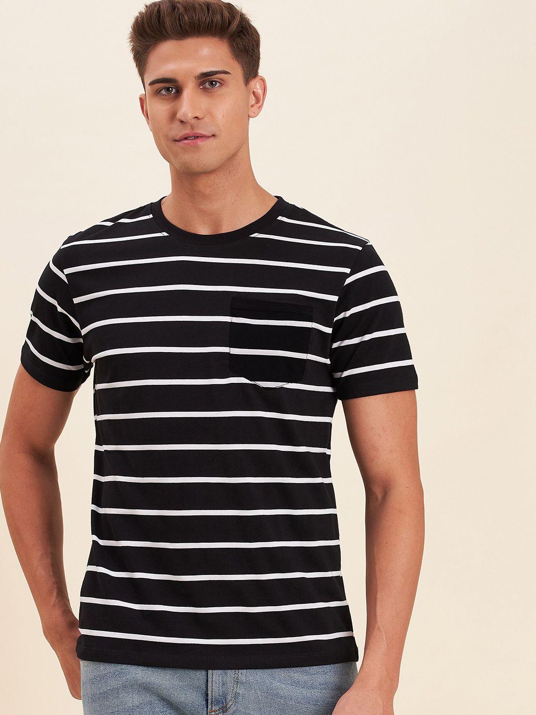 mascln sassafras men black striped t-shirt