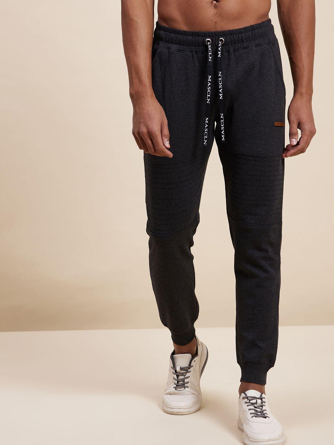 mascln sassafras men grey solid relaxed-fit joggers