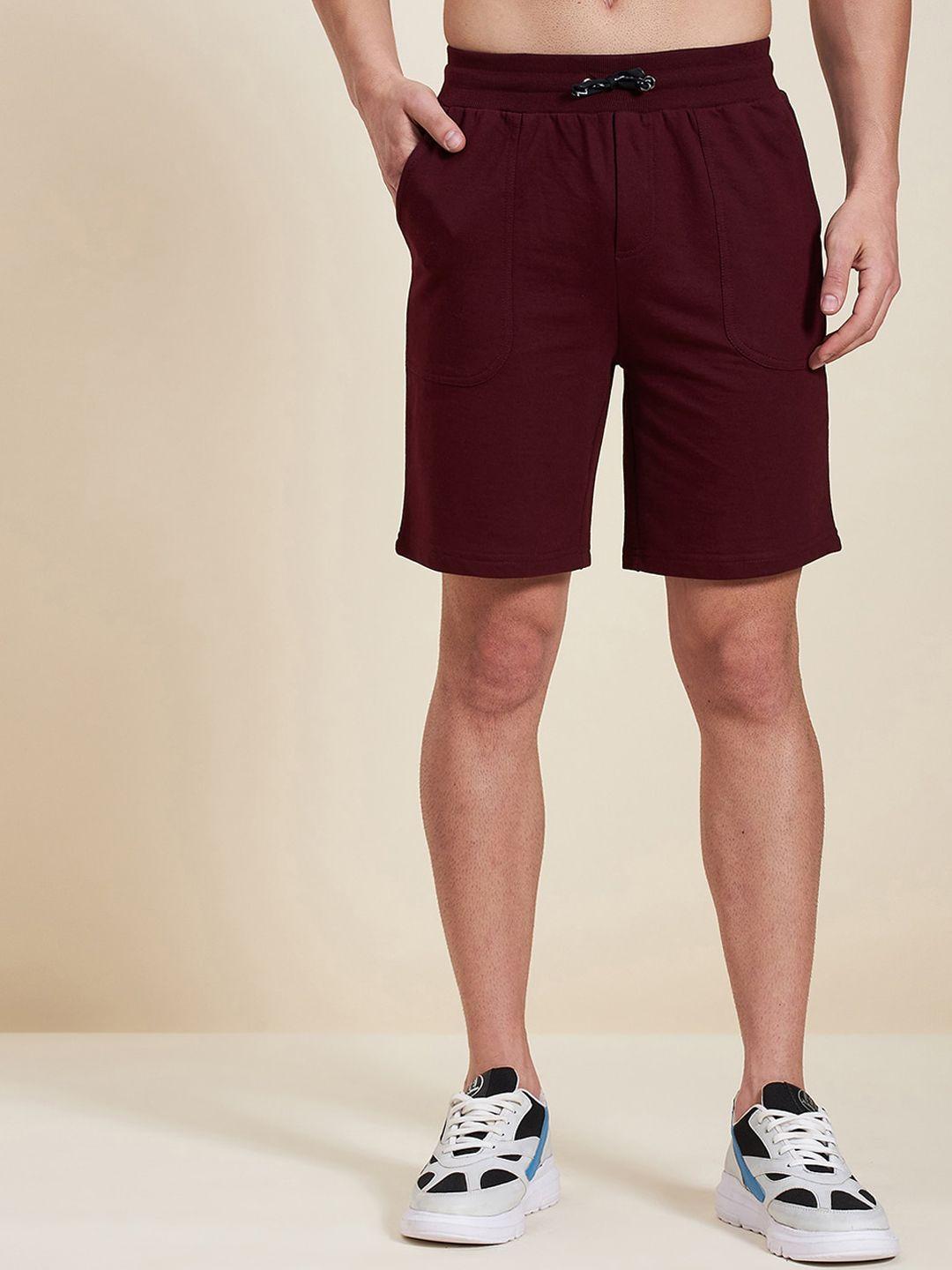 mascln sassafras men maroon regular fit bermuda sports shorts