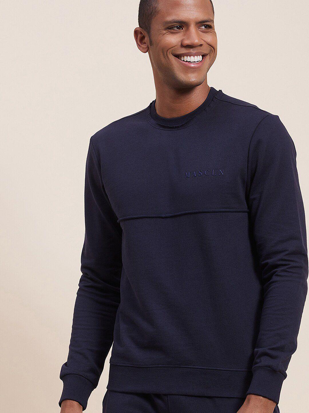 mascln sassafras men navy blue sweatshirt