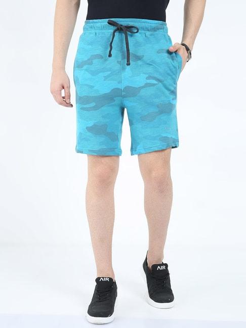 masculino latino turquoise regular fit camo print plus size shorts