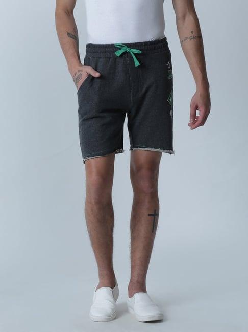 masculino latino black regular fit printed shorts