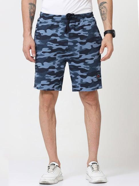 masculino latino blue regular fit printed shorts