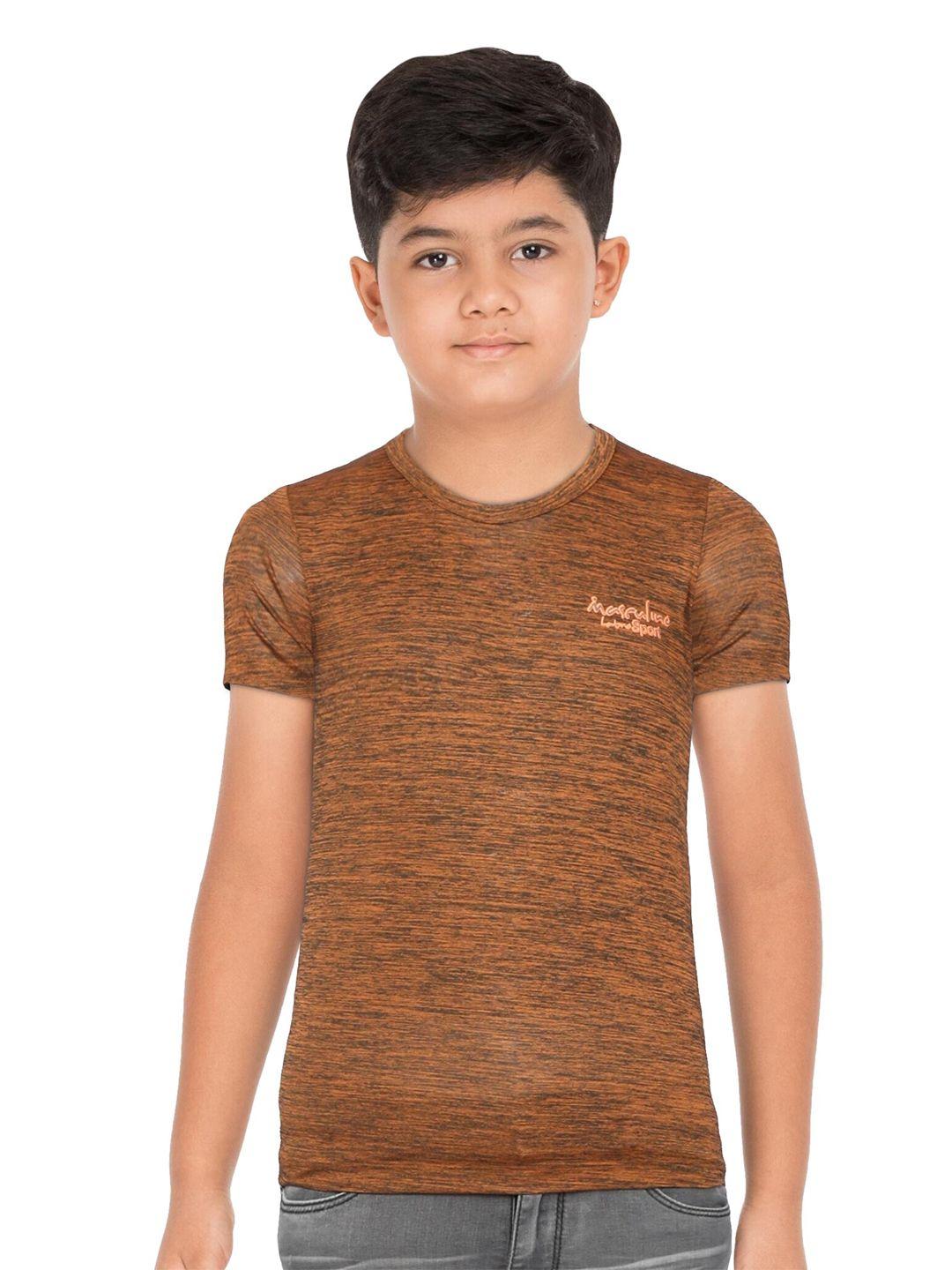 masculino latino boys brown brand logo t-shirt