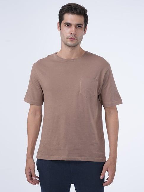 masculino latino brown regular fit crew t-shirt