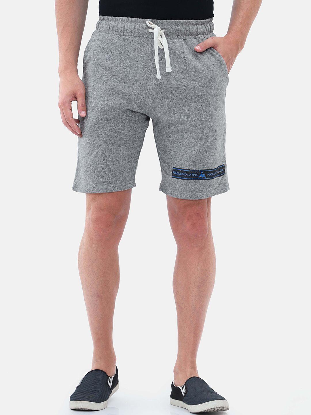 masculino latino men grey mid-rise cotton regular shorts