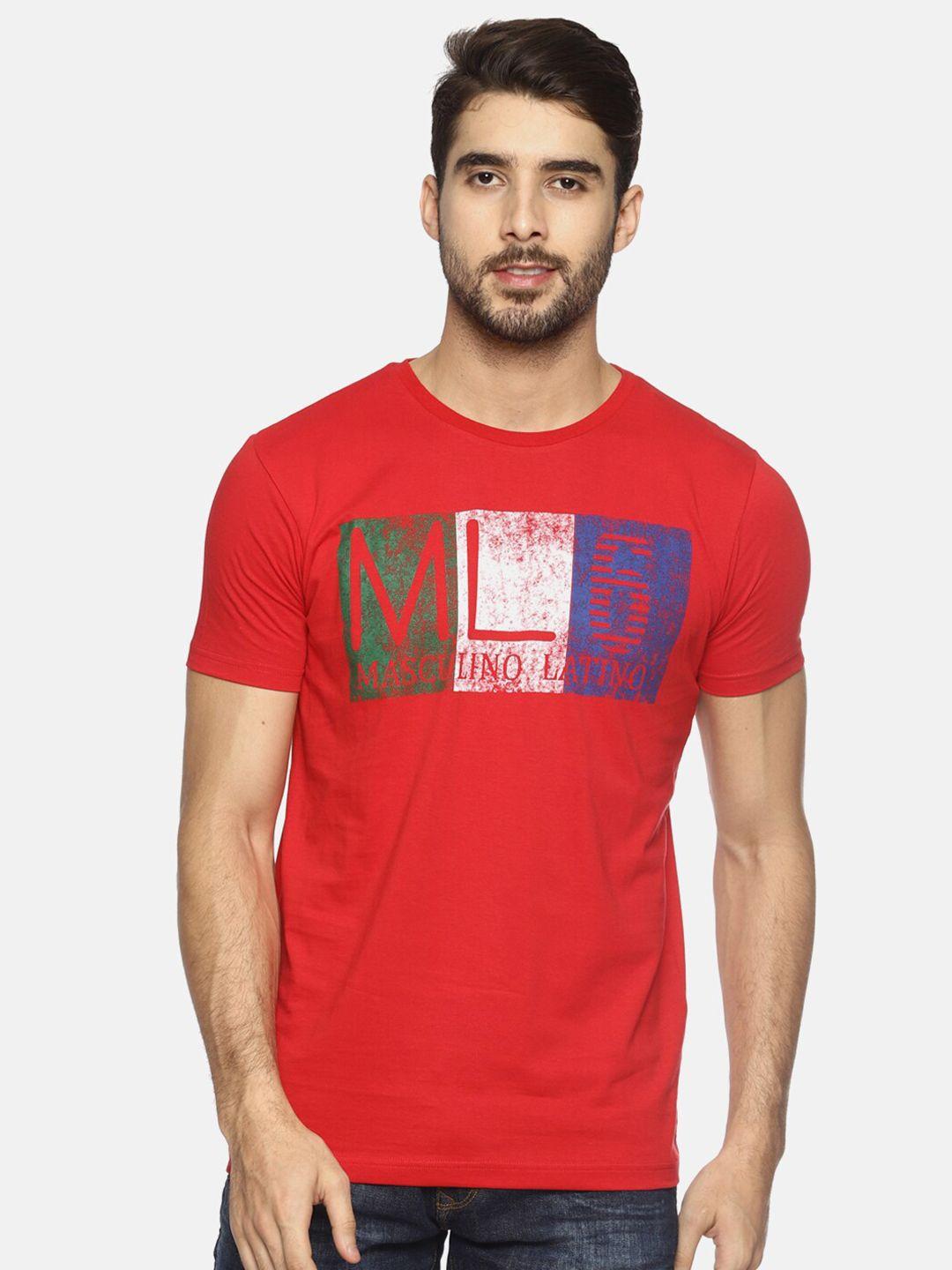 masculino latino men navy blue cotton printed regular fit t-shirt