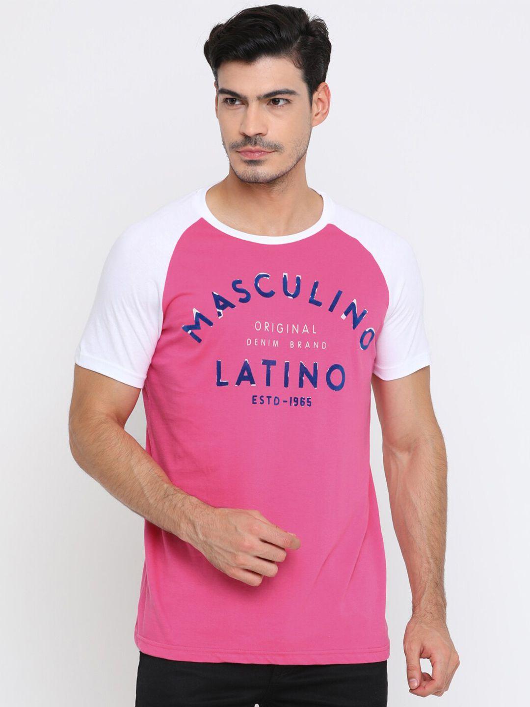 masculino latino men typography printed cotton t-shirt