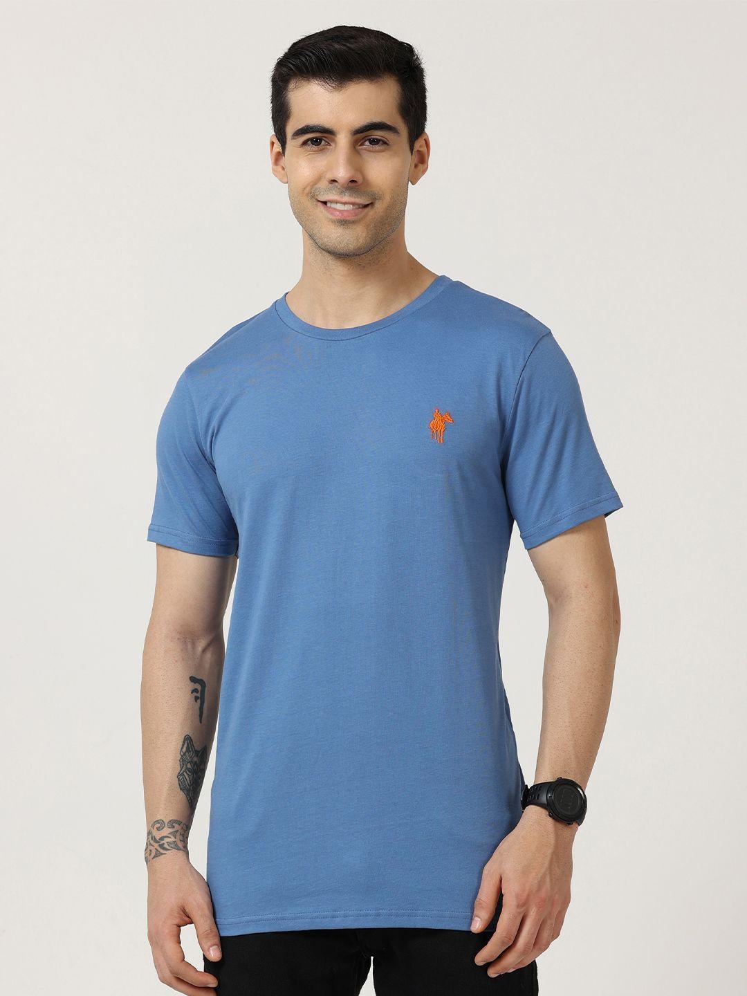 masculino latino plus men blue cotton t-shirt